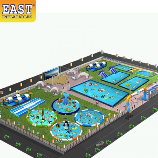 Parque De Atracciones Móvil Inflable Del Agua Parque De Atracciones Móvil Inflable Del Agua