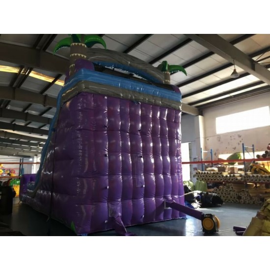 Tobogán Seco Inflable De Doble Carril De Mármol Púrpura Tobogán Seco Inflable De Doble Carril De Mármol Púrpura