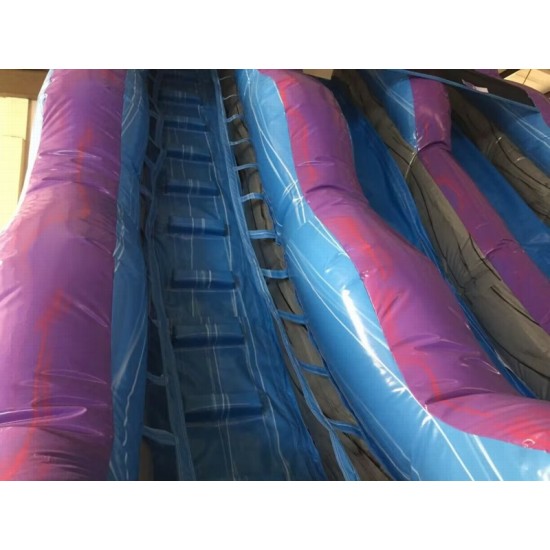 Tobogán Seco Inflable De Doble Carril De Mármol Púrpura Tobogán Seco Inflable De Doble Carril De Mármol Púrpura