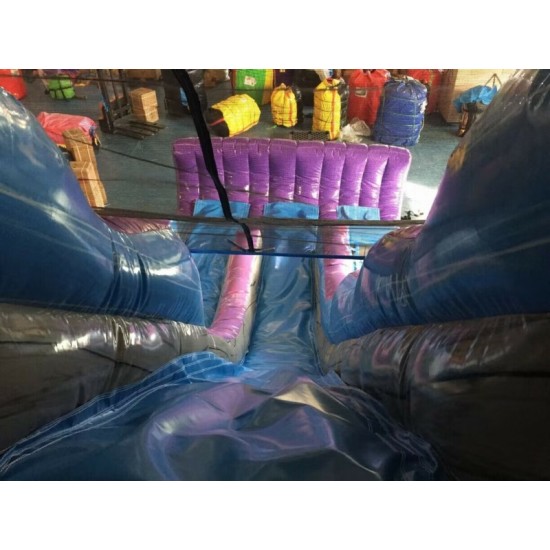 Tobogán Seco Inflable De Doble Carril De Mármol Púrpura Tobogán Seco Inflable De Doble Carril De Mármol Púrpura